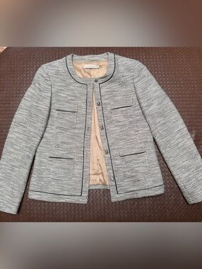 Sandro - womens 40 - Tweed Collarless Jacket